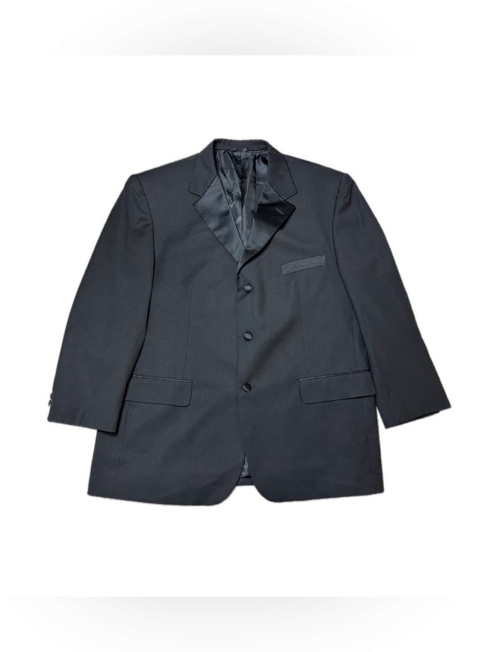 Fellini Uomo Black Tuxedo Jacket Blazer Classic Formal Size 44S